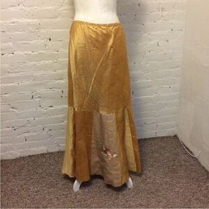 NWT Lee Andersen embroidered day lily maxi skirt honey large